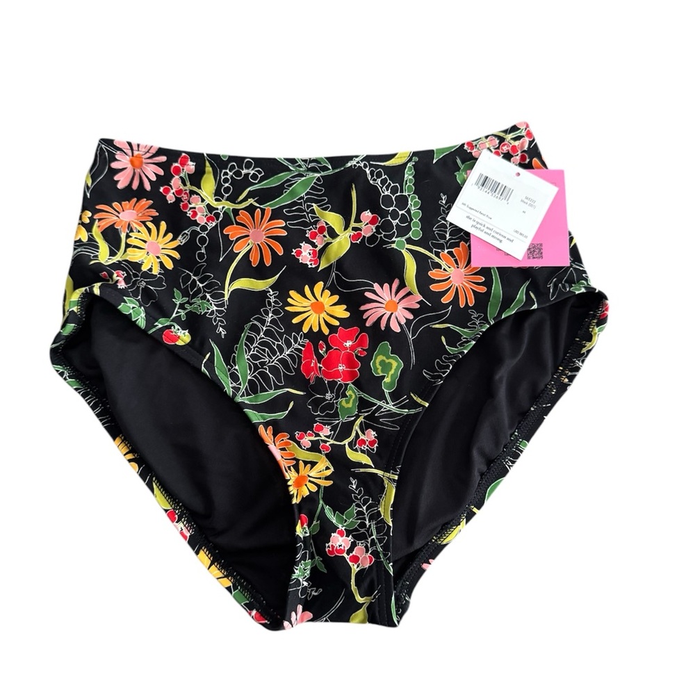 Kate Spade Floral‎ Bikini Bottom - Black and Multicolor
